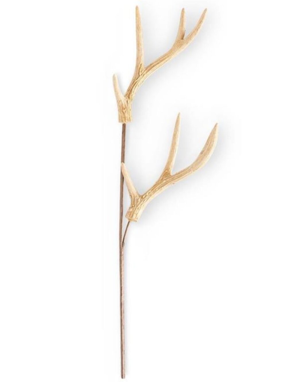 24 INCH LIGHT BROWN RESIN DOUBLE ANTLER STEM PICK NEW